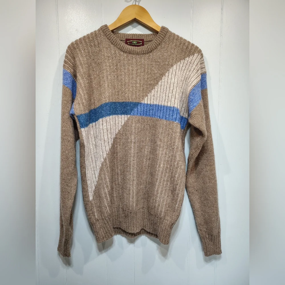 Northwestern Knitting Co Wool Sweater Mens Medium Geometric‎ Colorblock